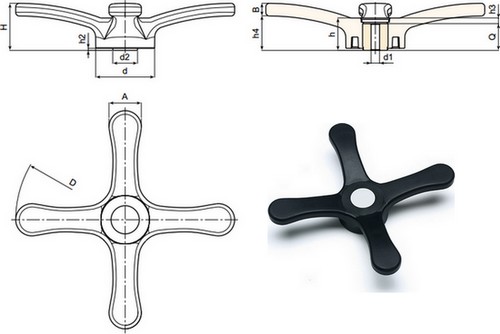 EUROMODEL four arm control handwheel